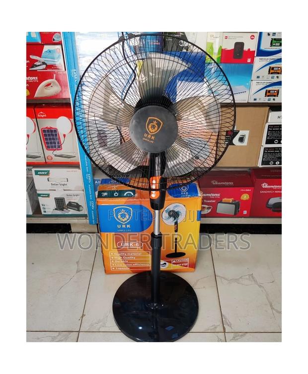 URK 16" Stand Fan, Round Base, Black - main view