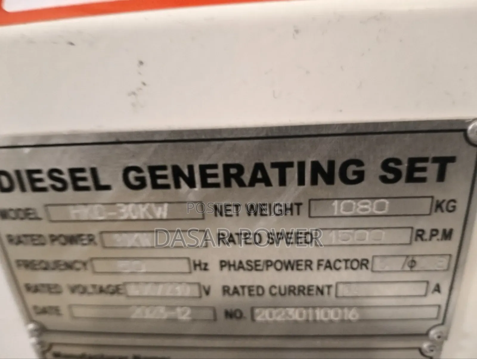 30kw/37.5kva Power Generator