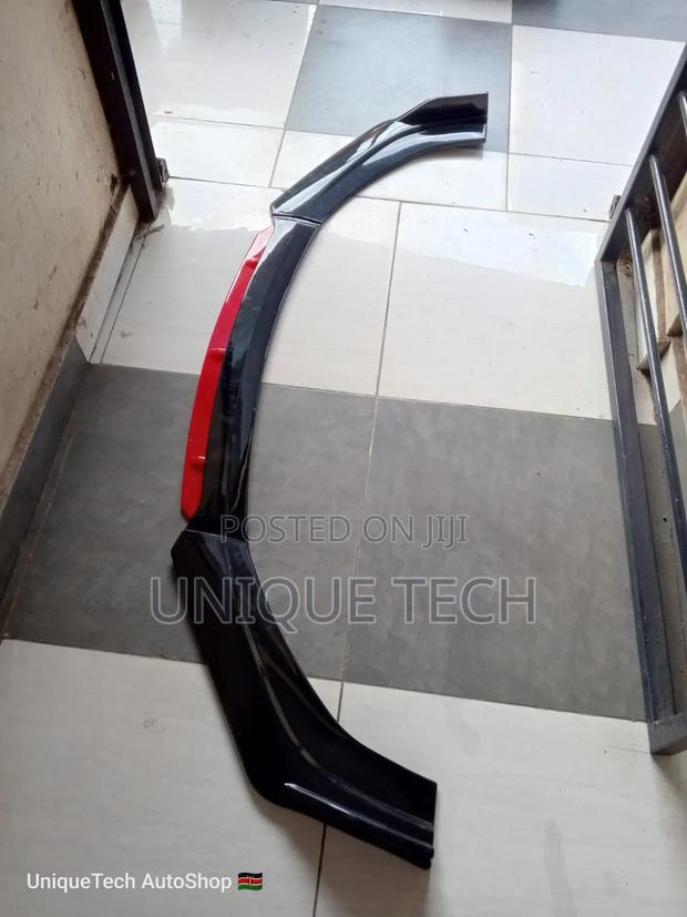 Protective Front Car Bimper Lip_ Black Red - main view