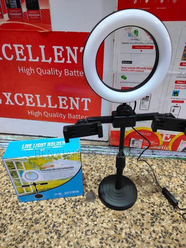 Ring Light With Stand Two Holders(New). Good for Streaming - main view