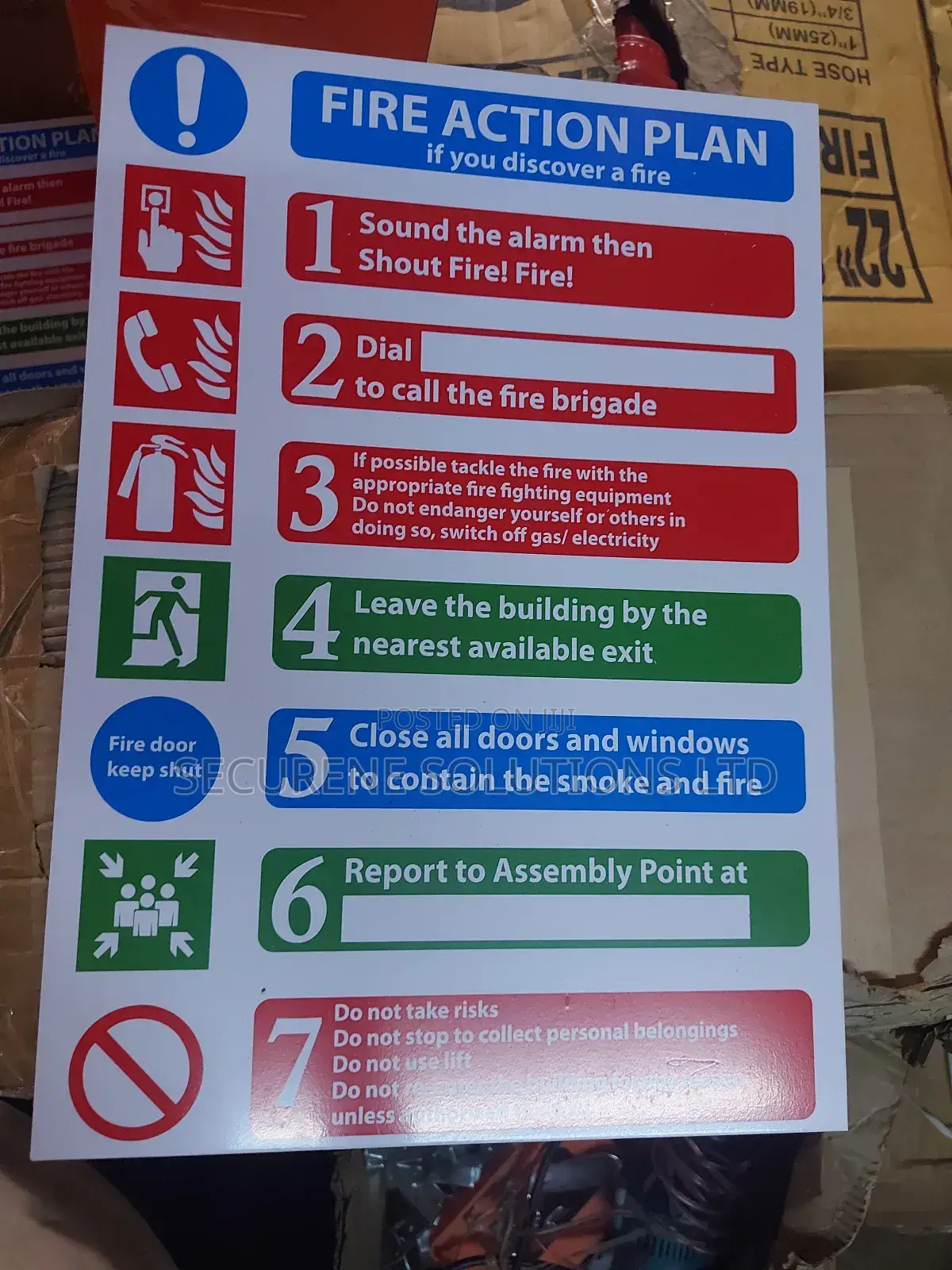 Fire Action Plan Sign