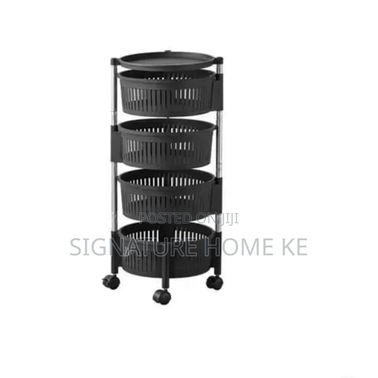 Rotating Plastic Fruit/Vegetable Rack With Metallic Stand