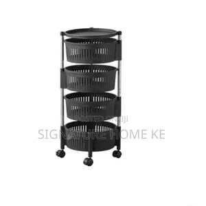 Rotating Plastic Fruit/Vegetable Rack With Metallic Stand