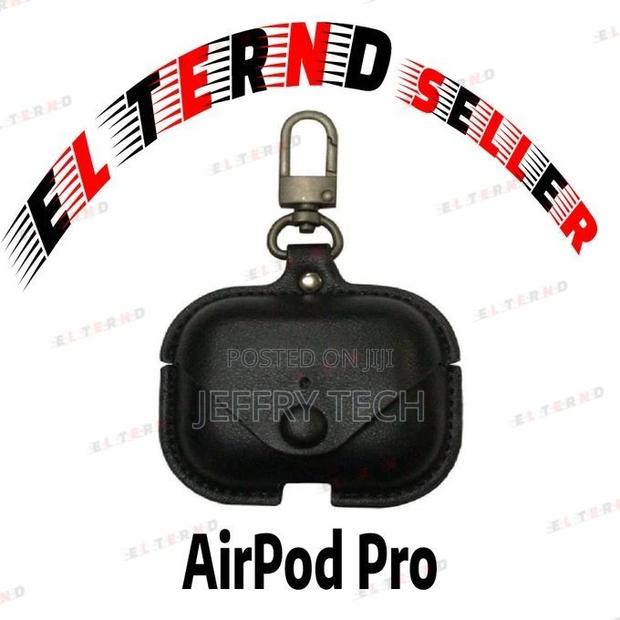 Leather Hook Case For Airpods Pro - Black Color