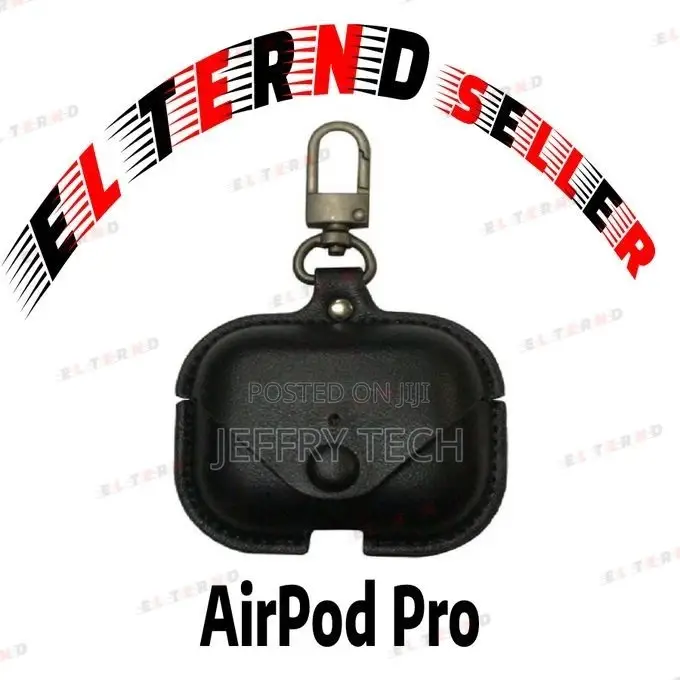 Leather Hook Case For Airpods Pro - Black Color