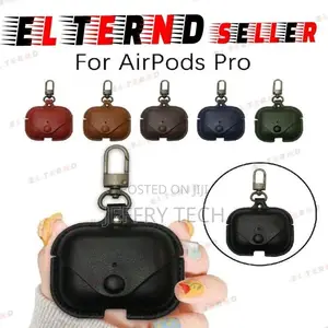 Leather Hook Case For Airpods Pro - Black Color