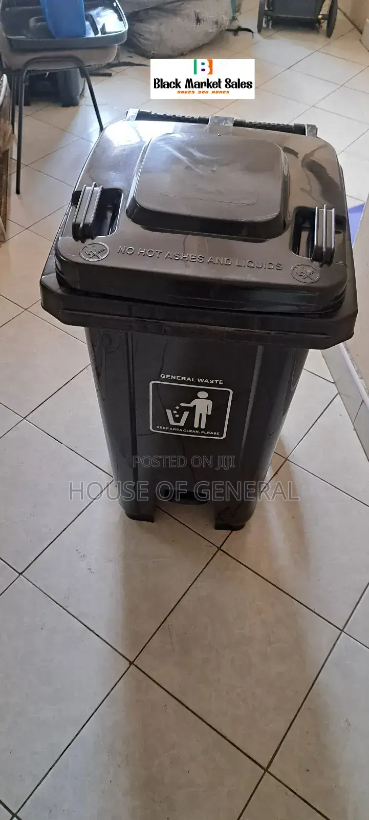 100ltrs Heavy Duty Garbage Bins With Pedal Wheels