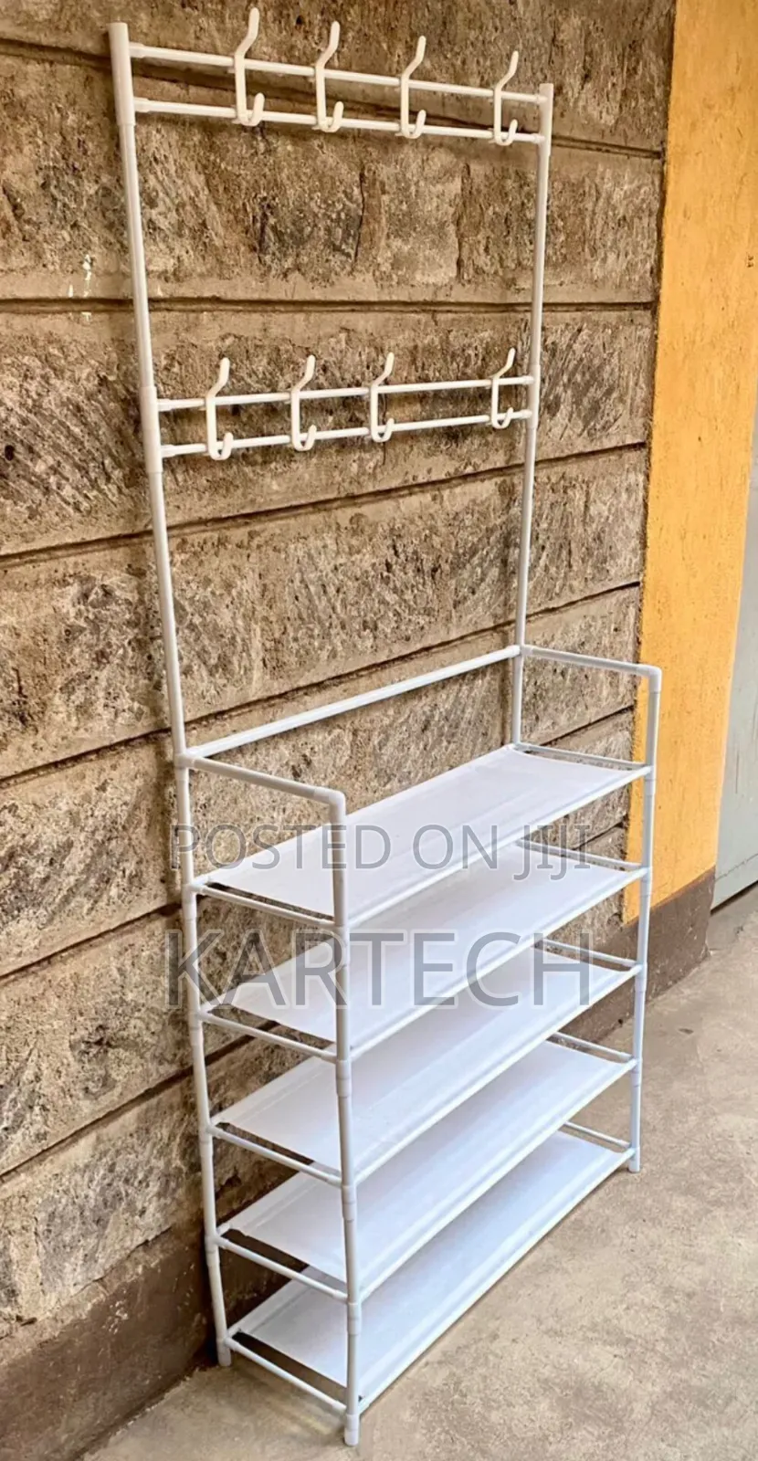 Shoe Rack With Hanger 3 in 1 - White