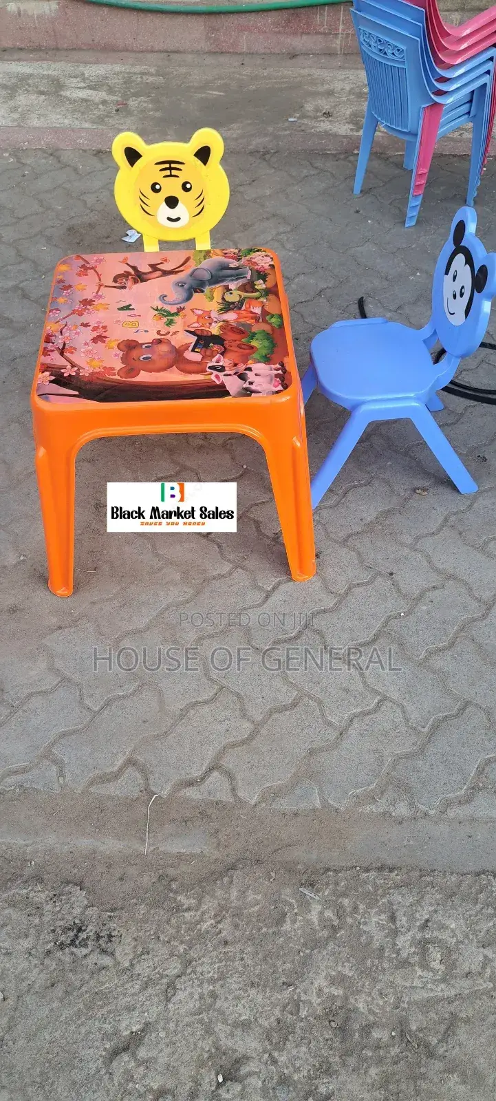 3 Set of Children Plastic Chair and Table