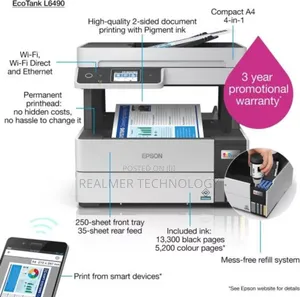 Epson L6490 Ink Tank Printer, Print, Copy, Scan and Fax,