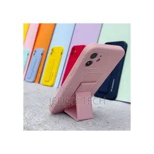 Silicone Case With Stand for iPhone 12 Pro Max - Pink Bow