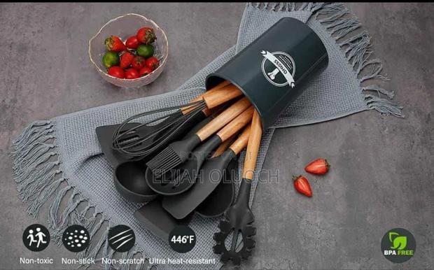 12pcs Nonstick Heat Restitant Silicone Spoon Set - thumbnail 3