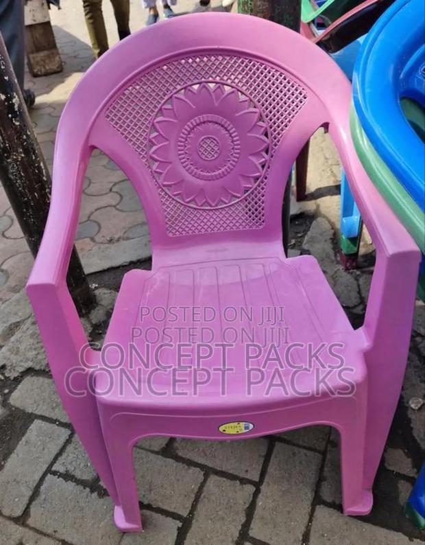 Pink Plastic Arm Chair. - main view