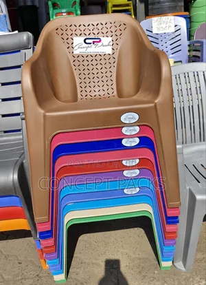 Brown Plastic Heavy Duty Easy Chair.