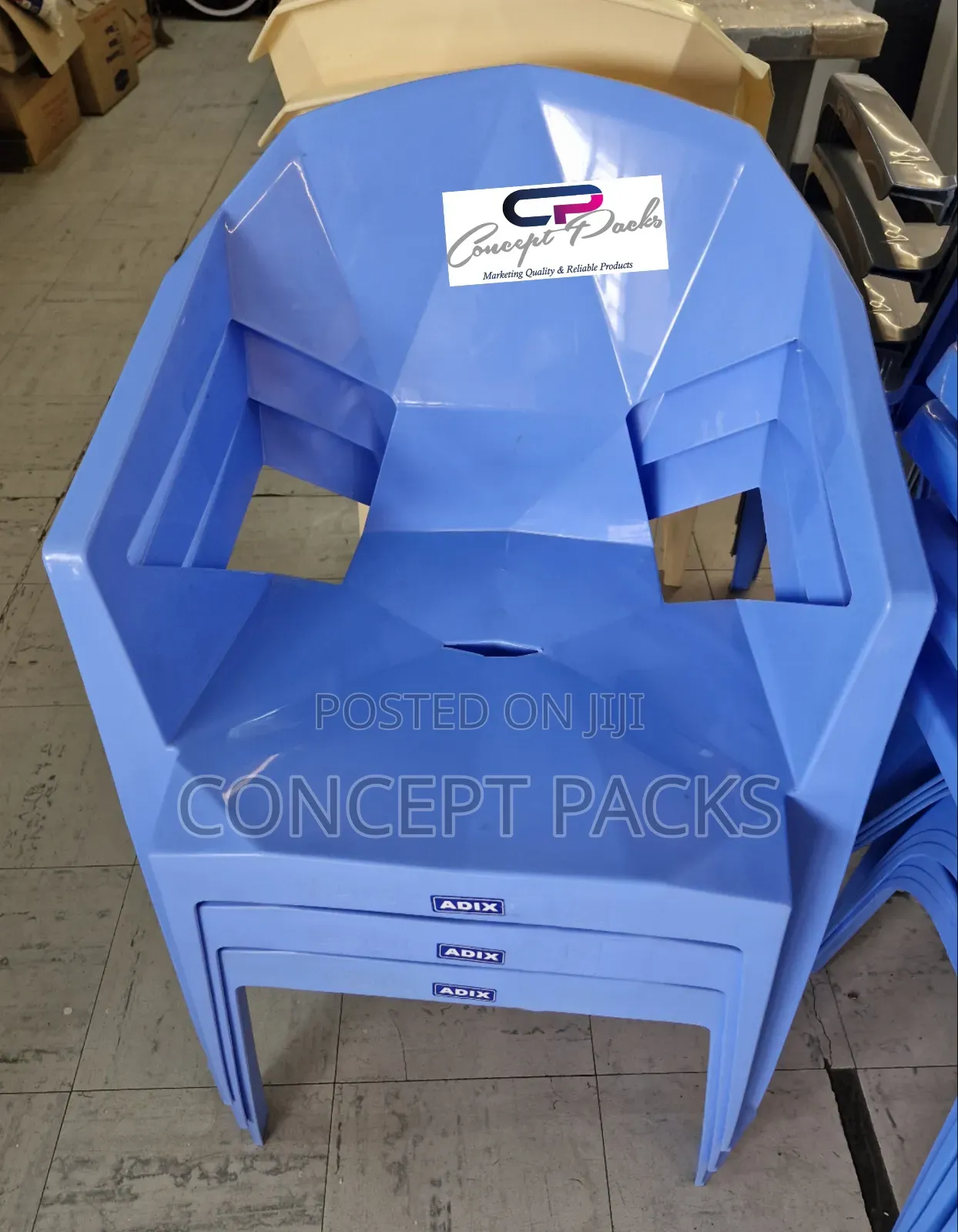 Adix Daimond Blue Plastic Chair.