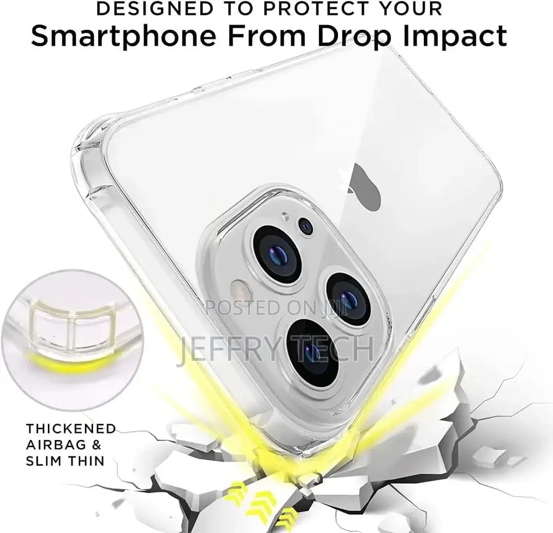 PRITZKER iPhone 13 Pro Clear Cover Case Soft TPU Transparent