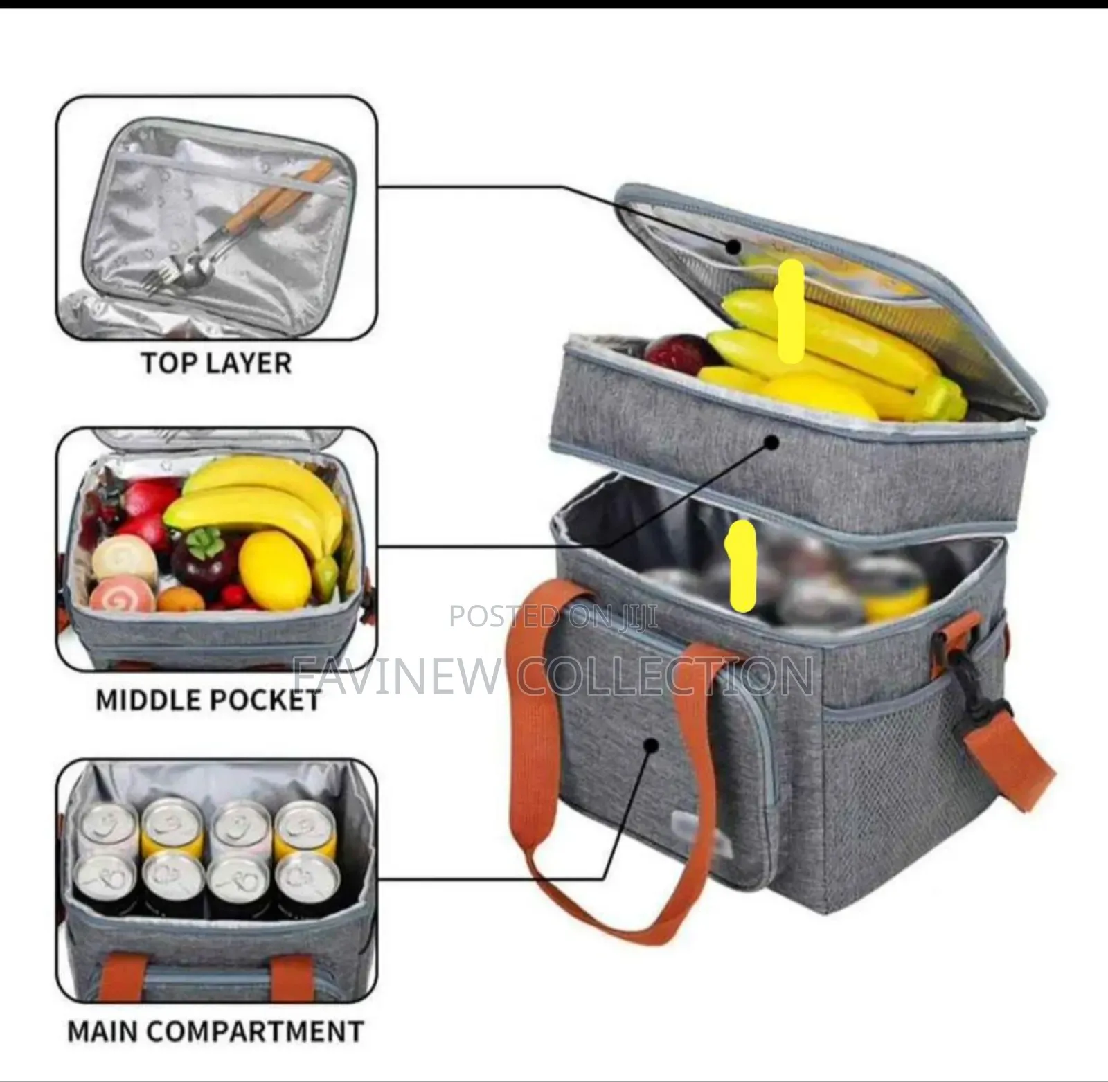 15L Double Layer Lunch Bag