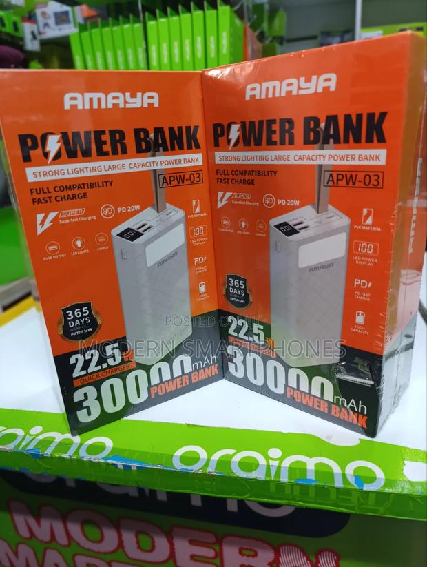 Amaya APW-03 Power Bank 30000mah , Fast Charging - thumbnail 3
