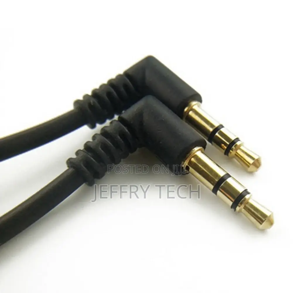 1m 90 Degree Angle 3.5mm Male To Male Car AUX Speaker Stereo