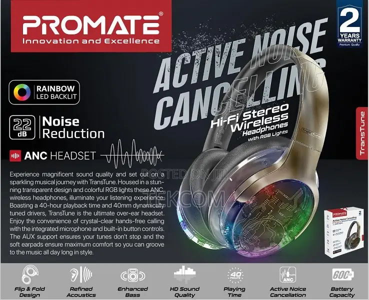 Transtune.Gunmetal Promate Headset