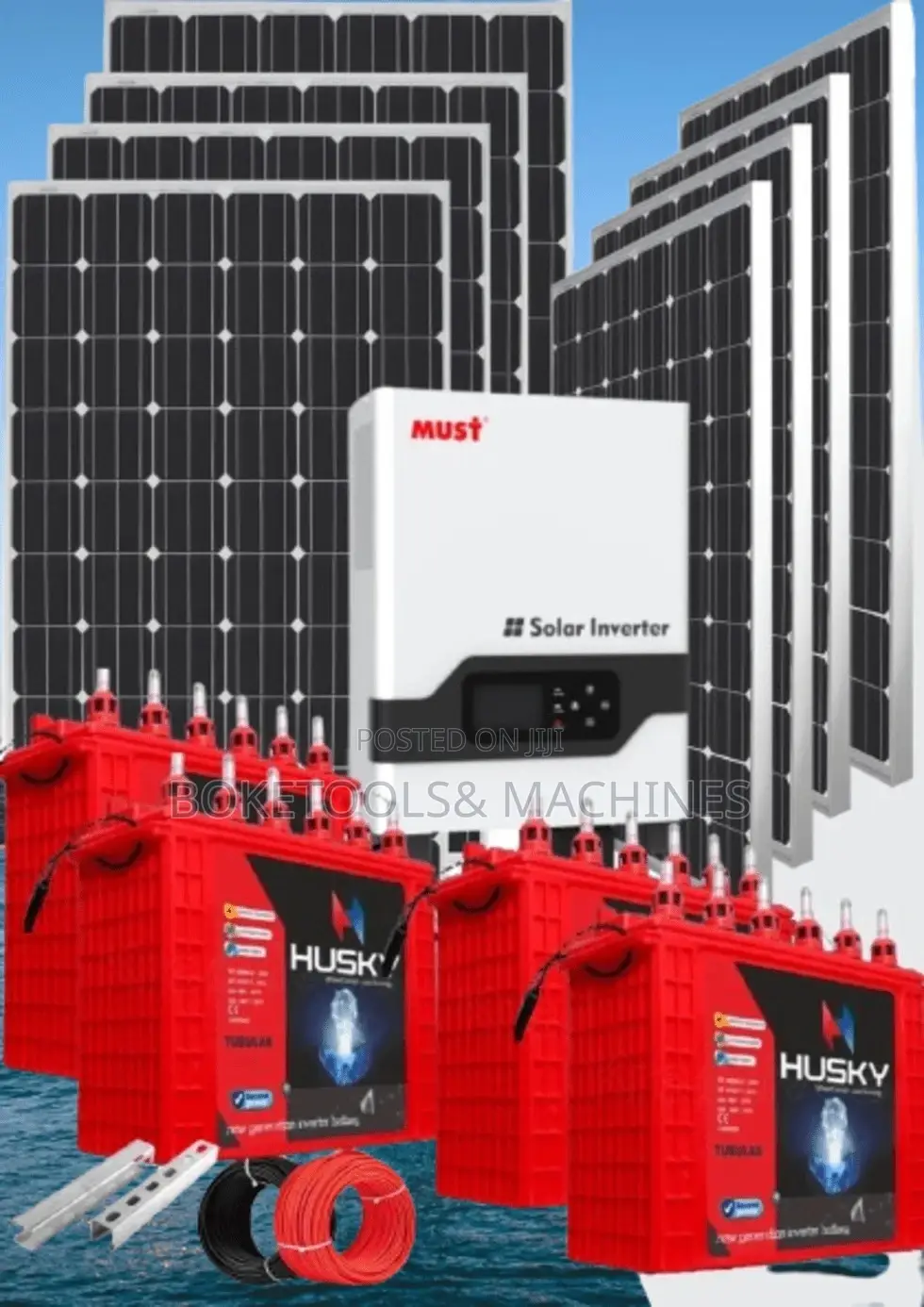 Tall Tubular 2,400watts Solar System Off-Grid Kit