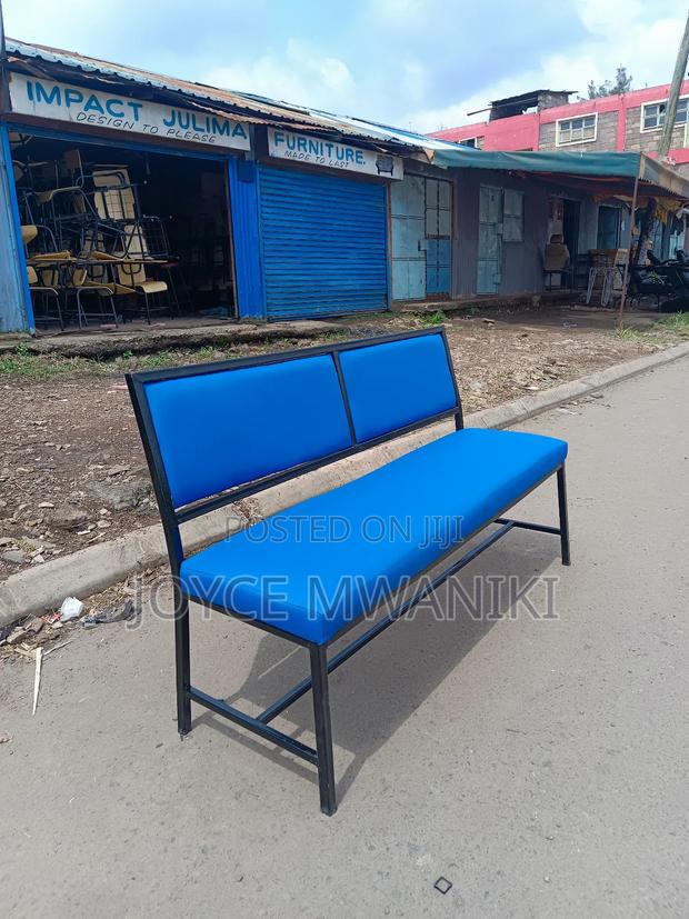 Waiting Bench, Blue 3 Seater Waterproof Material 