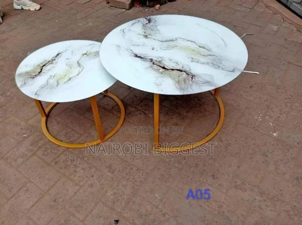 Glass Effect White Nesting Marble Tables