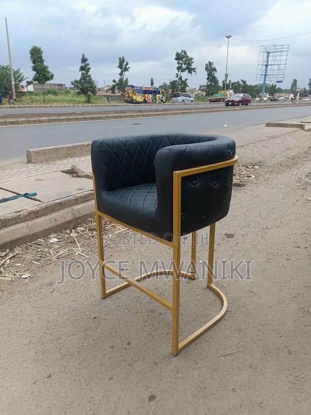 Makeup Chair, Black Leather - main view