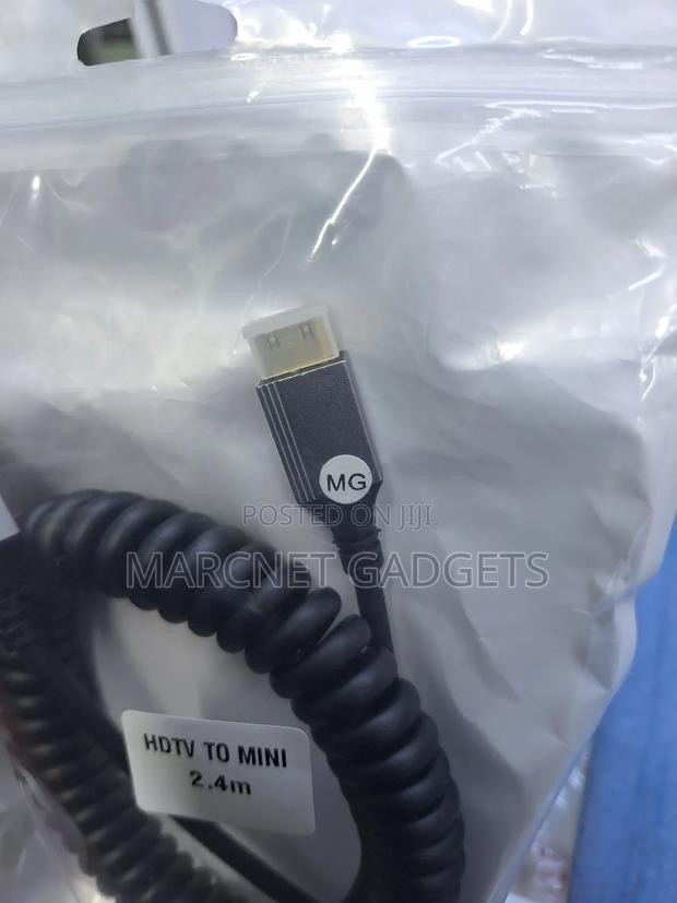Spiral Spring Flexible Mini Hdmi to Hdmi Cable 2.4M - thumbnail 2