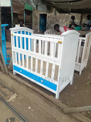 Baby Cot, White and Blue - thumbnail 2