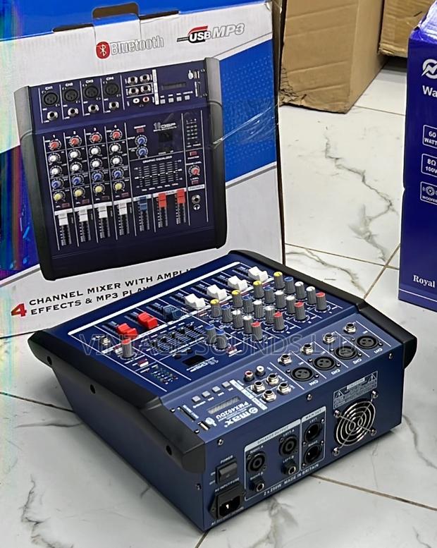Omax 4 Channel Powered Mixer 2 Outputs