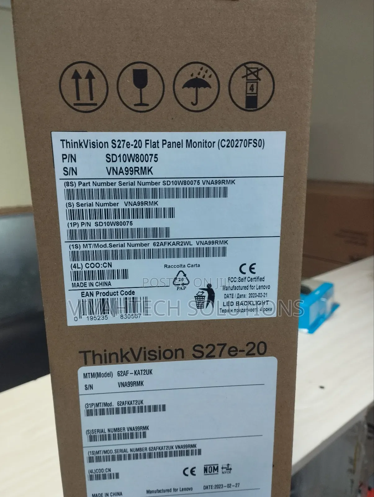S27e-20 27" Lenovo Thinkvision S27e-20 27" Full HD Monitor