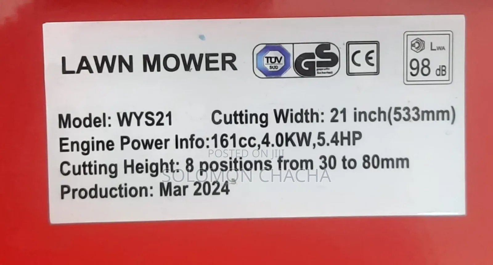 Briggs and Stratton Lawn Mower 21inches 161cc Self Propelled