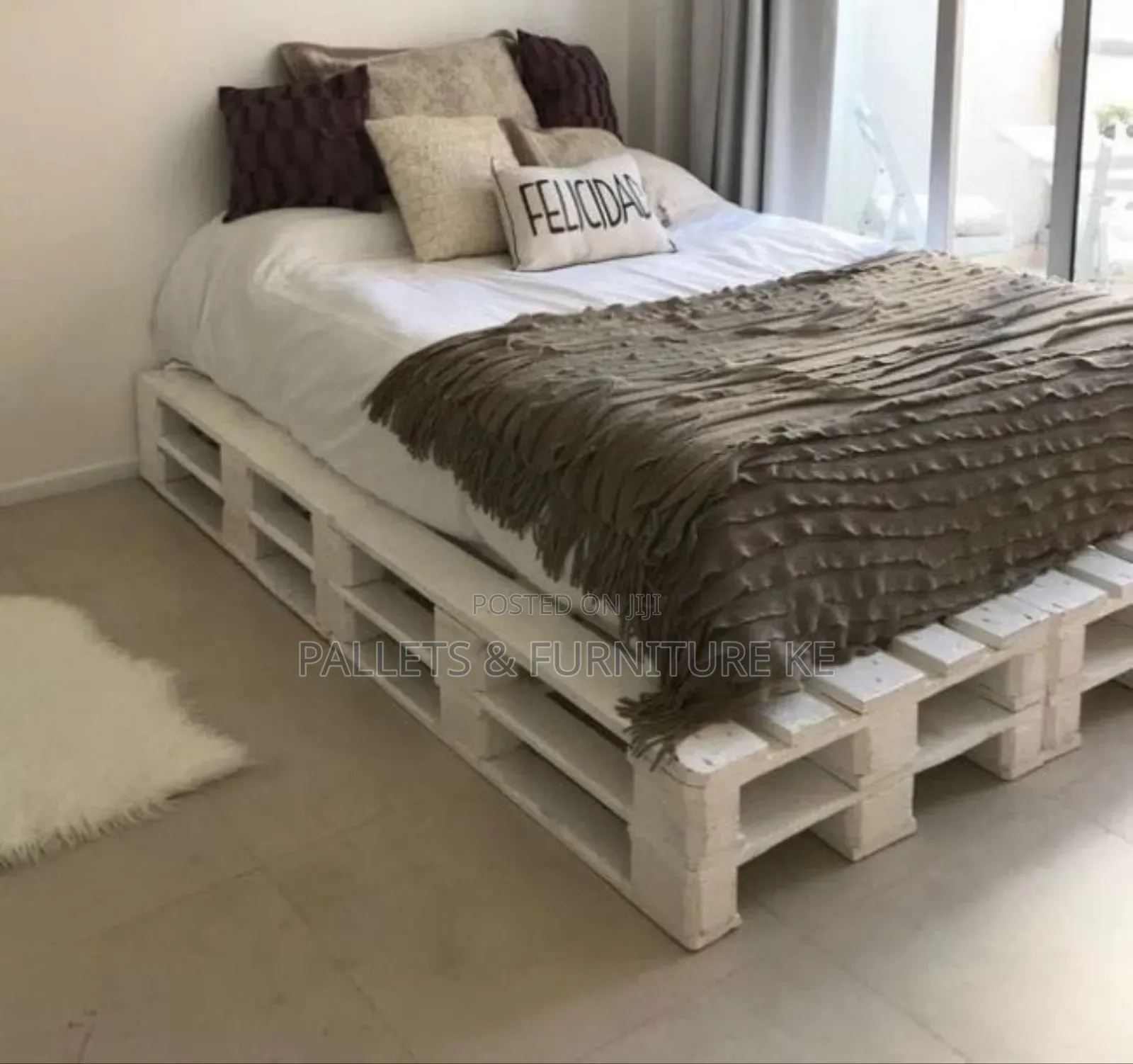 5 by 6 White Bed