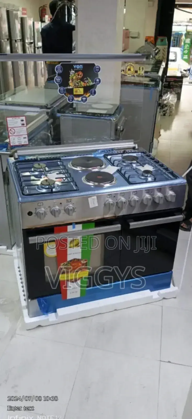 VON 4+2 Electric Cooker With Gas Compatiment VON