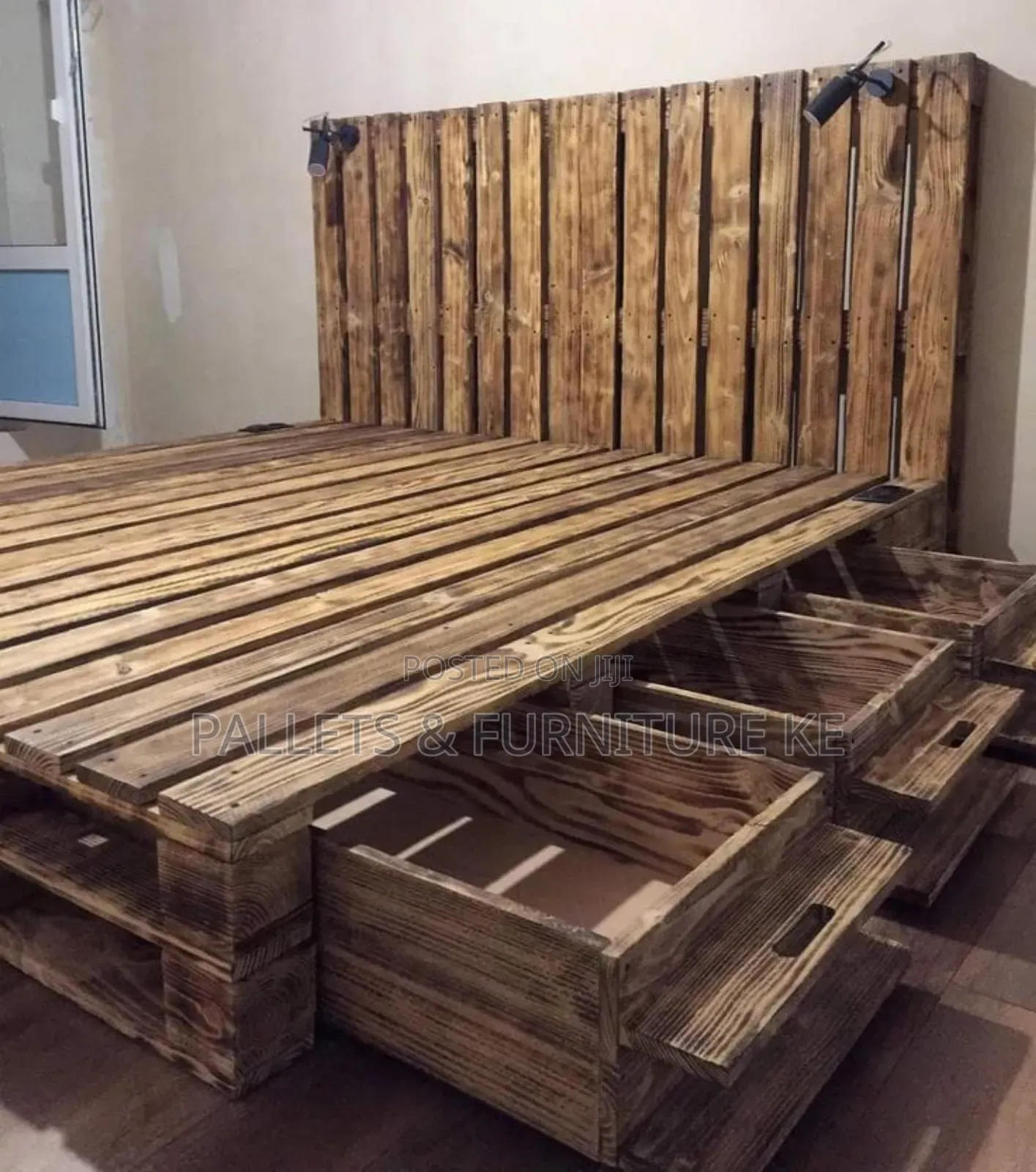 Charred Oak Drawer Bed