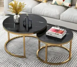 Affordable Black Nesting Coffee Table Marble (MDF)*MABLE