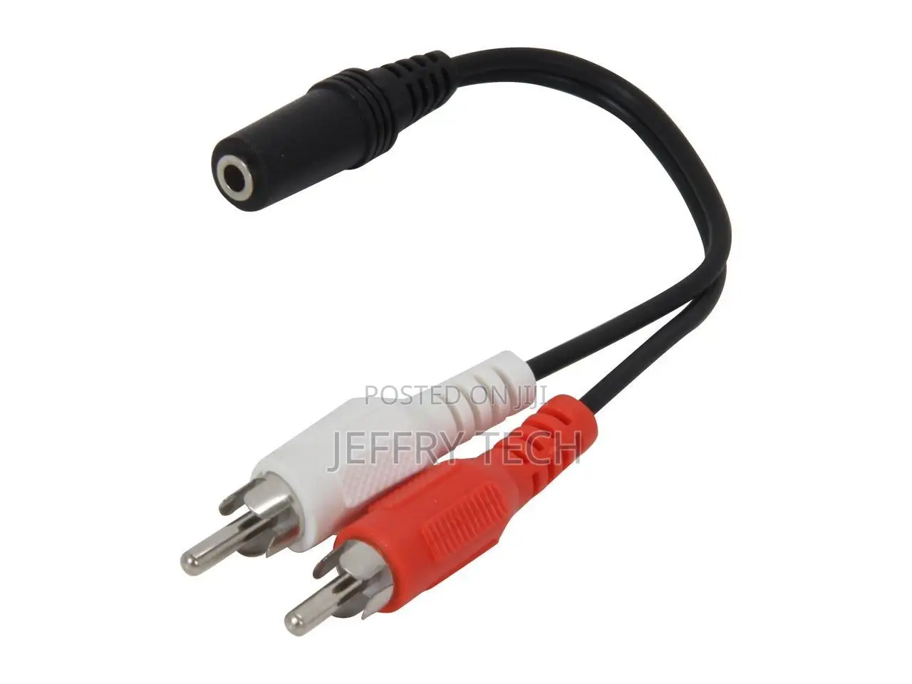 One 3.5mm Stereo Female to Two RCA Stereo Male Y-Cable, Blac