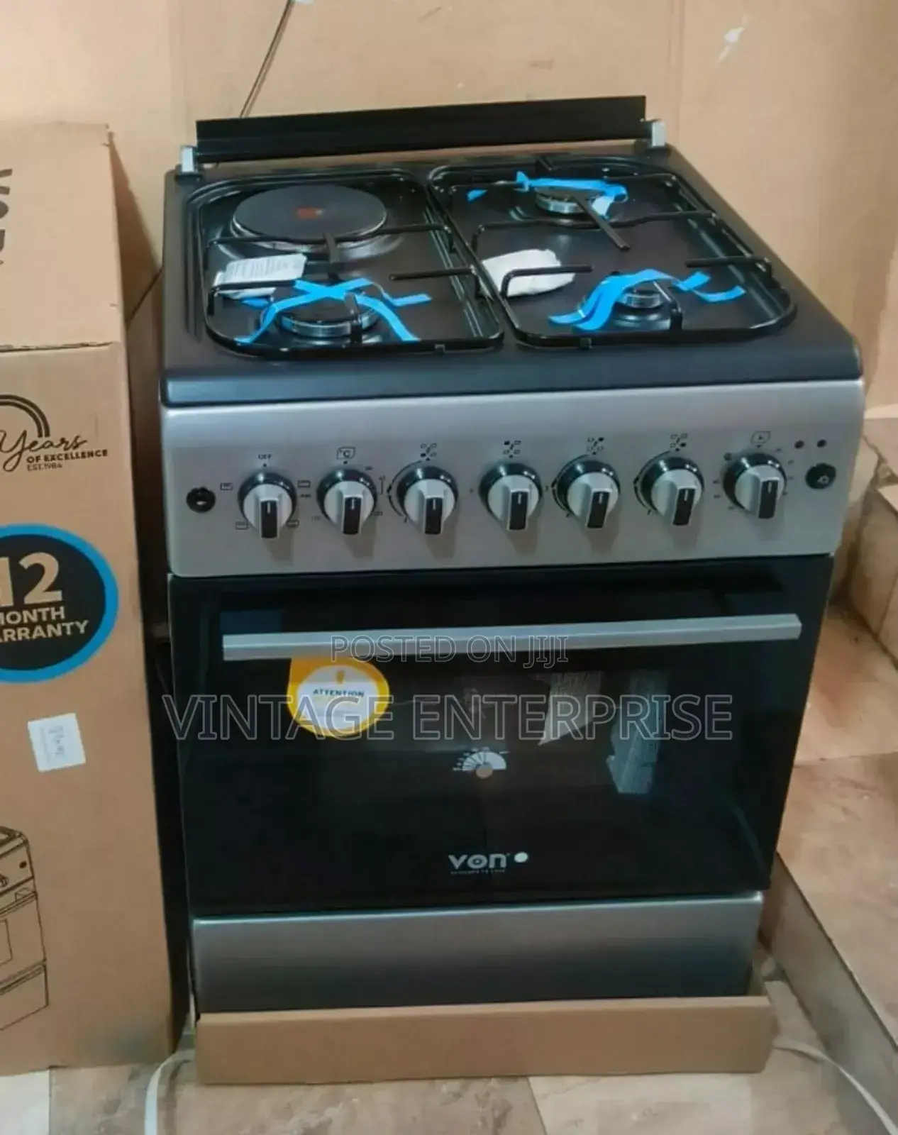 3 Gas + 1 Electric Von 58*58 Standing Cooker  