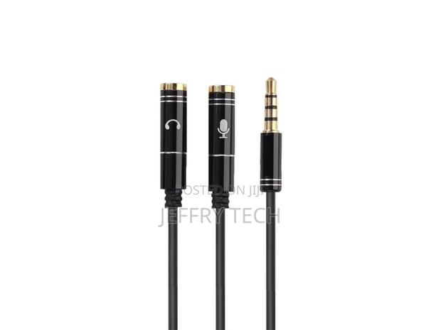 3.5mm Jack Headphone Mic Audio Splitter Gold Plated Aux Exte - thumbnail 2