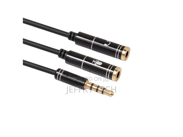 3.5mm Jack Headphone Mic Audio Splitter Gold Plated Aux Exte - thumbnail 3