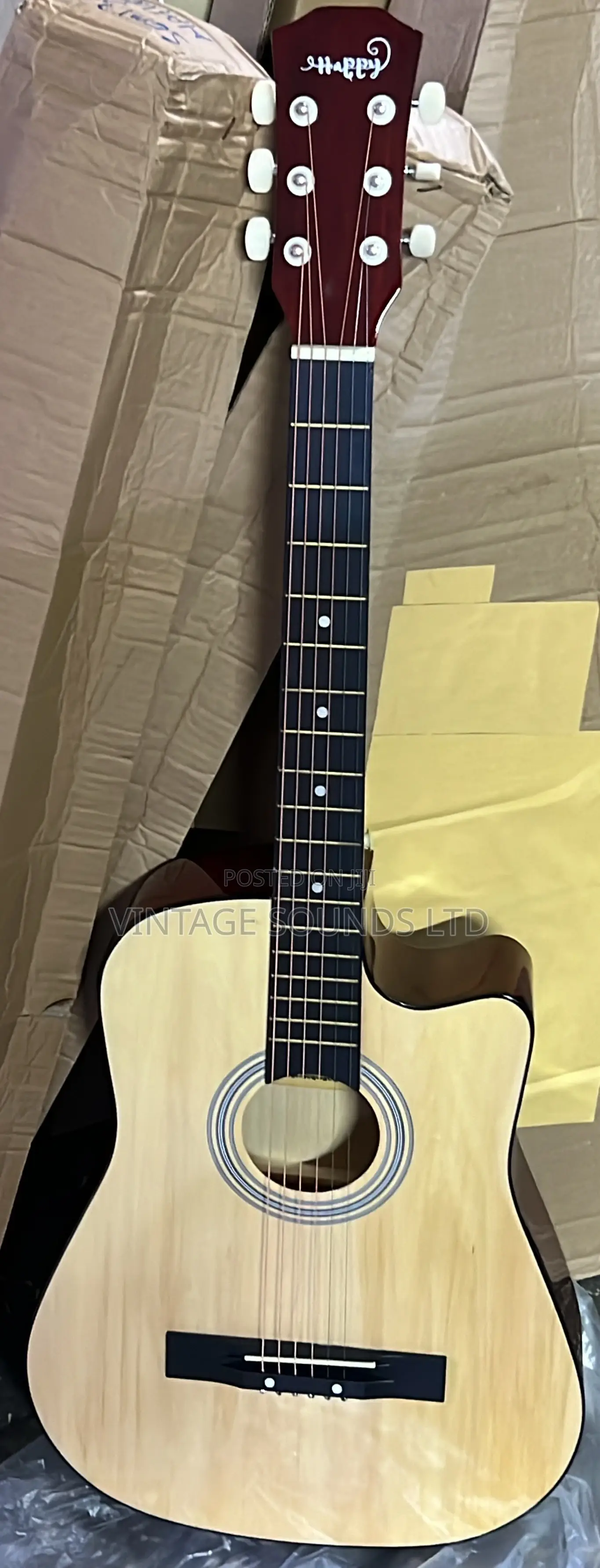 Happy Semi Acoustic Guitar 38 Inch With Pickup - Natural