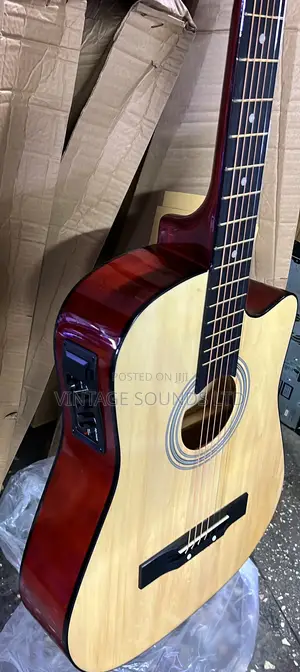 Happy Semi Acoustic Guitar 38 Inch With Pickup - Natural