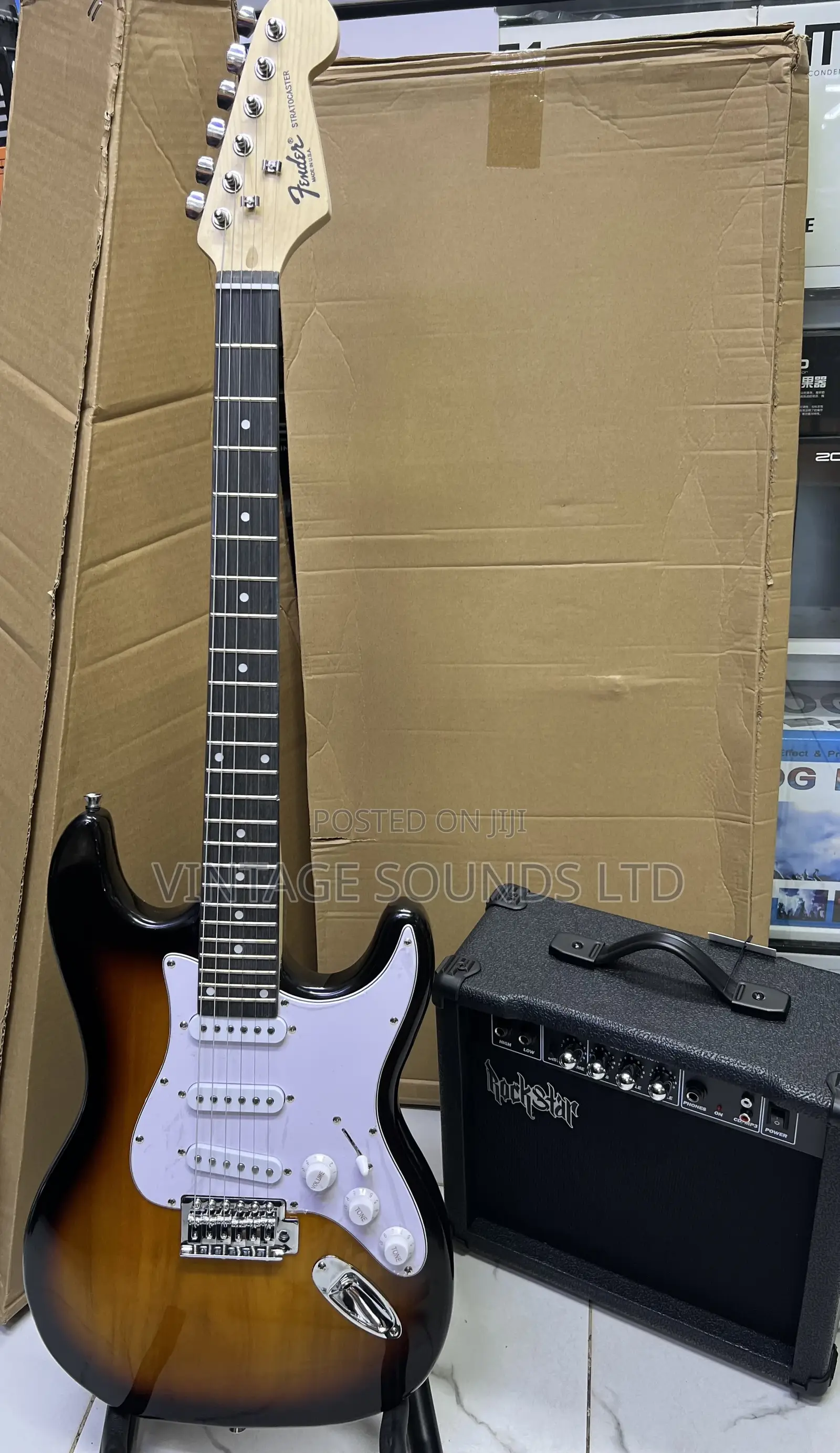 Electric Solo Guitar 24 Frets + Rockstar 6.5” Mini Combo Amp
