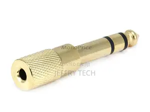 Metal 1/4in (6.35mm) TRS Stereo Plug to 3.5mm TRS Stereo Jac