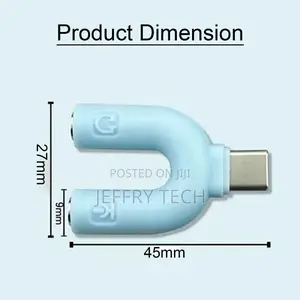 U Shape Type-C Audio Jack to Headphone Microphone Splitter C