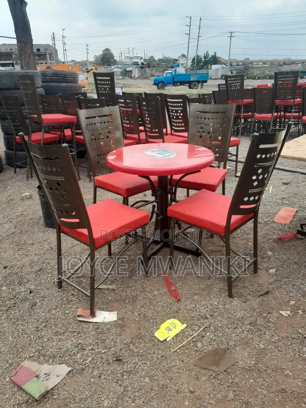 Bar Set, of High Chairs Powder Coated.