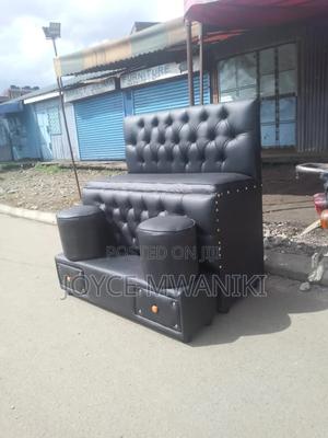 Pedicure Seat, Black With Drawers. - thumbnail 2
