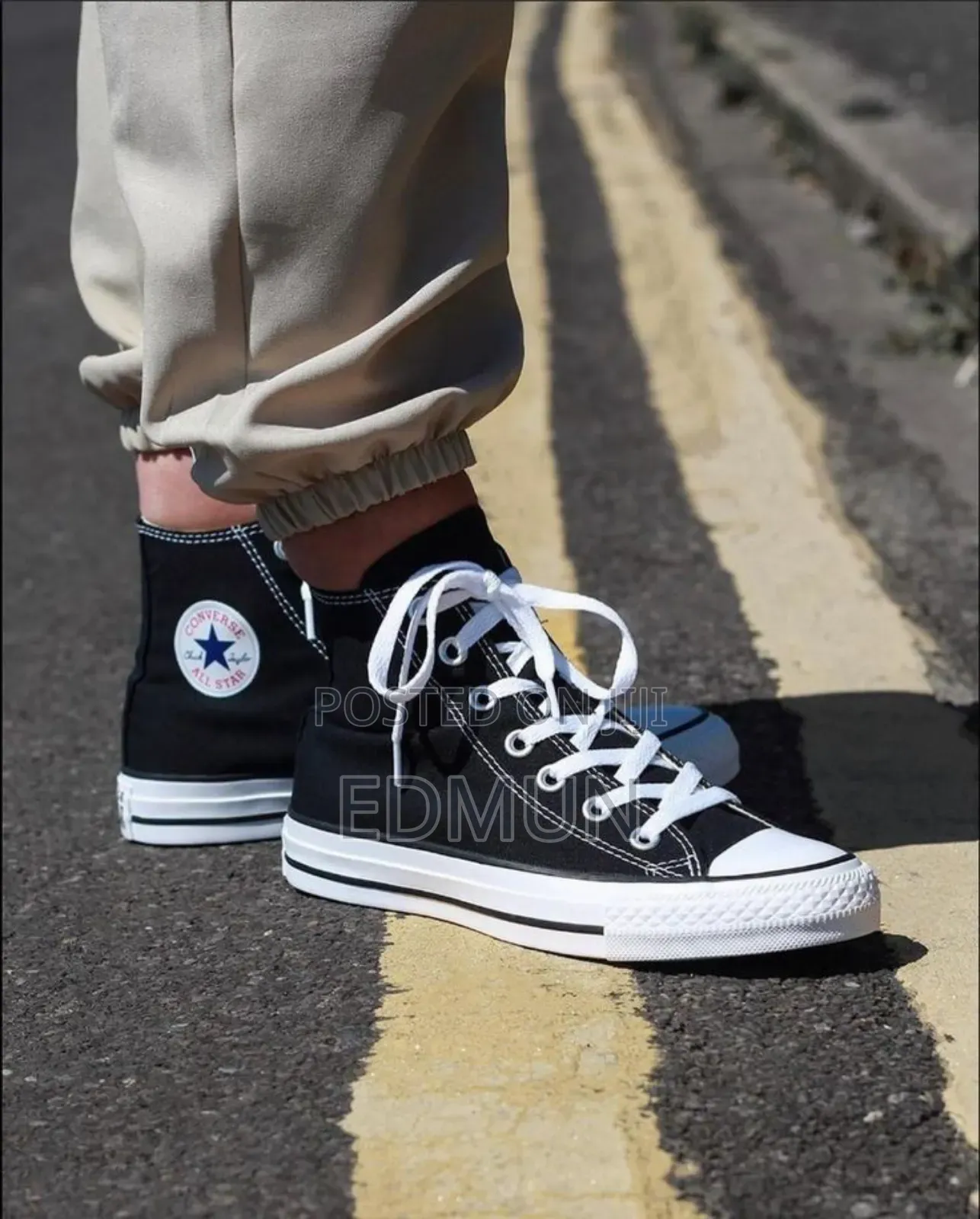Black White High Converse