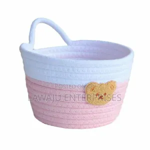 White-Pink Handmade Sundries Basket